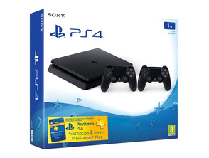 Playstation 4 Slim 1 TB + 2 DUAL SHOCK 4 + PS Plus 90 Days