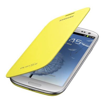 Funda com tampa original amarela para Samsung Galaxy S III