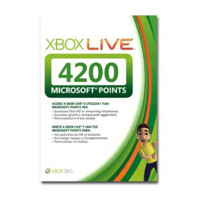 Cartão Pré-pagamento 4200 Pontos Xbox 360 Live