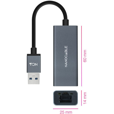 Placa USB 3.0 a RJ45 Nanocable 10.03.0405 1000 Mbps