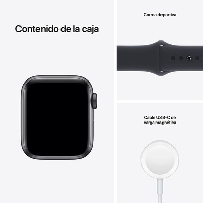 Apple Watch SE 2021 GPS 40 mm Caja de Aluminio Gris despor/ Correa Deportiva Negro Medianoche