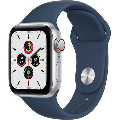 Apple Watch SE 2021 GPS/Cellular 40 mm Aluminio Plata / Correa Deportiva Azul Abismo