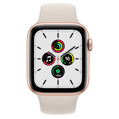 Apple Watch SE 2021 GPS/Cellular 44 mm Caja Aluminio Oro Correa Deportiva Blanco Estrella