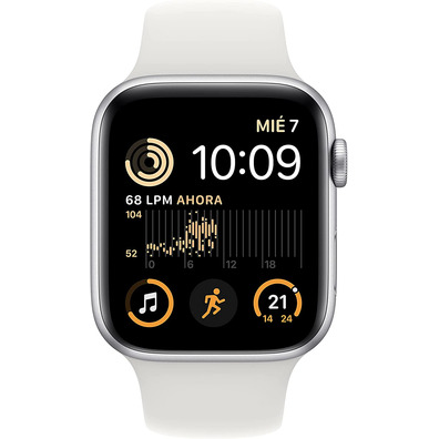 Apple Watch SE 2ª Gen GPS 44mm Aluminio Plata / Correa Deportiva Blanca