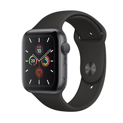 Apple Watch Series 5 44mm GPS Aluminio Gris Meia con correa Negra Sport MWVF2TY/A