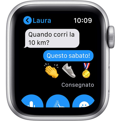 Apple Watch Series 6 GPS/Cellular 40mm Caja de Aluminio en Plata / Correa Deportiva Blanca