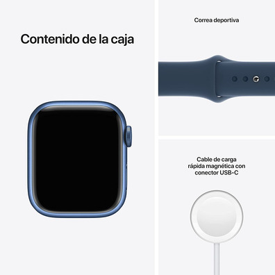 Apple Watch Series 7 GPS 41 mm Caja Aluminio en Azul / Correa deportiva Azul Abismo