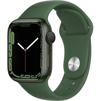 Apple Watch Series 7 GPS 41 mm Caja Aluminio en Verde / Correa deportiva Verde Trebol