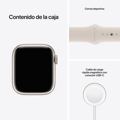 Apple Watch Series 7 GPS 41mm Caja Aluminio Blanco Estrella / Correa Deportiva Blanco Estrella