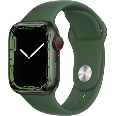 Apple Watch Series 7 GPS/Cellular 41 mm Caja de Aluminio en Verde / Correa deportiva Verde Trebol