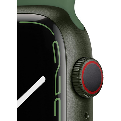 Apple Watch Series 7 GPS/Cellular 45 mm Caja de Aluminio en Verde / Correa deportiva Verde Trebol