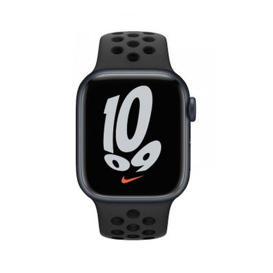 Apple Watch Series 7 Nike GPS 45 mm / Caja de Aluminio en Negro Medianoche / Correa Deportiva Nike