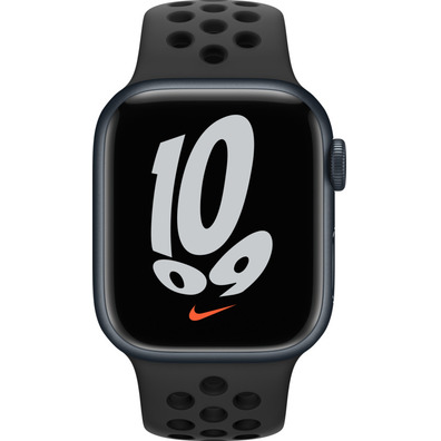 Apple Watch Series 7 Nike GPS/Cellular 41 mm Caja de Aluminio en Negro Medianoche / Correa Nike