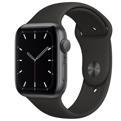 Apple Watch SE GPS 44 MM Gris Meia con correa Negra Sport MYDT2TY/A