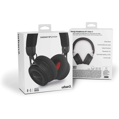 Auriculares BT 4,2 Energia Sistem Urban 3 Preto