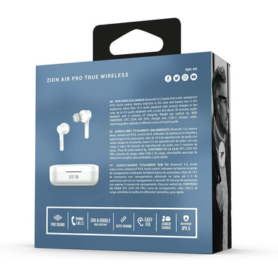 Auriculares In-Ear SPC Zion Air Pro White BT 5,0