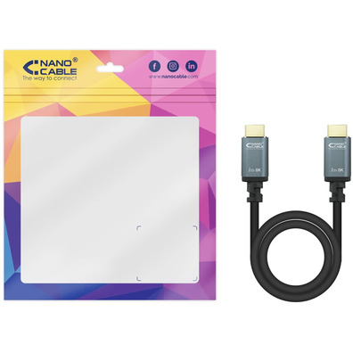 Cabo HDMI 2,1 Nanocable Iris 1,5m Negro