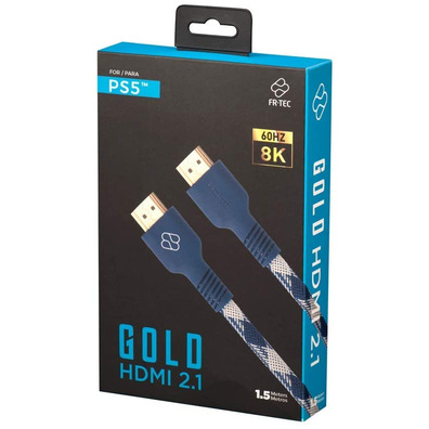 Cabo HDMI 2,1 pará Playstation 5 1,5 m FR-TEC Ouro