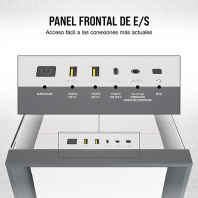 Caja Semitorre Corsair 5000D Temeado Glass White