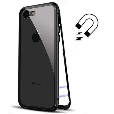 Magnetic Case with Tempered Glass Iphone 7/8 Preto