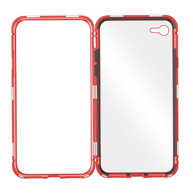 Magnetic Case with Tempered Glass Iphone 7/8 Vermelho