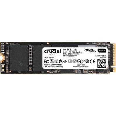 Disco Duro Crucial CT500P1SSD8 P1 SSD 1000GB NVMe PCIe M.2 2280