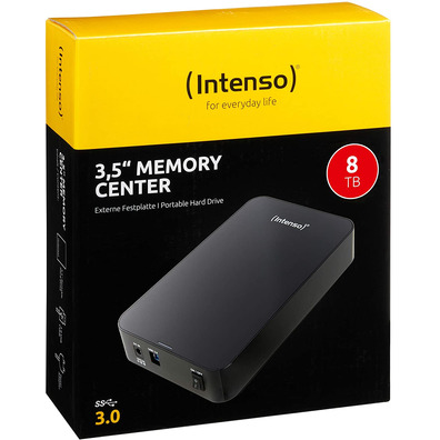 Disco rígido externo 3.5" Intenso Memory Center 8TB Preto