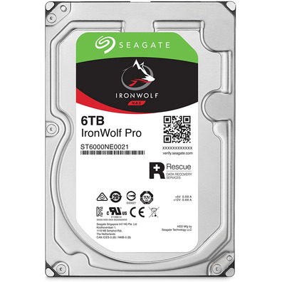 Disco Duro Seagate 3,5 '' 6TB SATA 3256,MB Ironwolf Pro