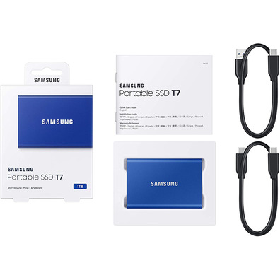 Disco rígido SSD Samsung Portátil T7 2TB USB Azul