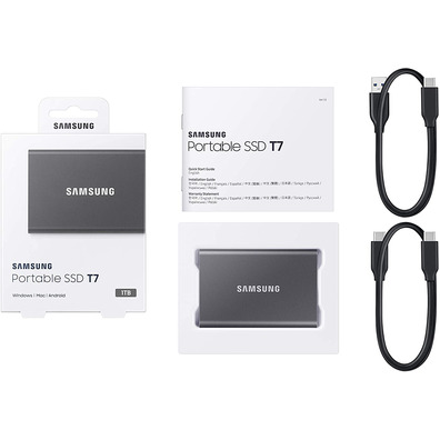 Disco rígido SSD Samsung Portátil T7 2TB USB-Gris USB