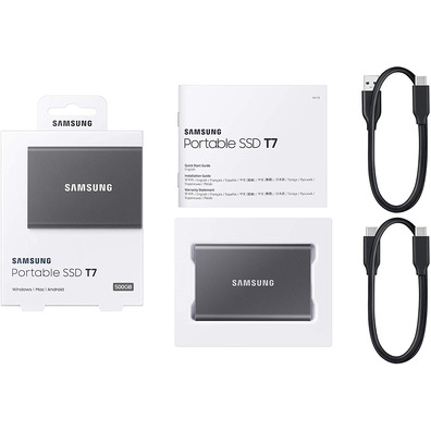 Disco rígido SSD Samsung Portátil T7 500GB USB-Gris USB