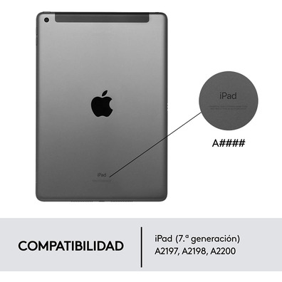 Funda con Hidrologitech Combo Touch iPad (7ª y 8ª Gen) 10,2 " Gris