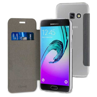 Funda Folio Gris parte Traseira Transparente Samsung Galaxy A3 2017 Muvit