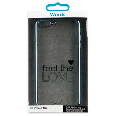 Funda TPU Transparente Feel The Love iPhone 7 Plus Words