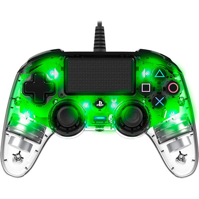 Mando Nacon Compact Wired Illuminado Verde Oficial PS4