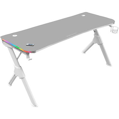 Mesa Gaming Mars Gaming MGD140RGB 140 cm Blanca