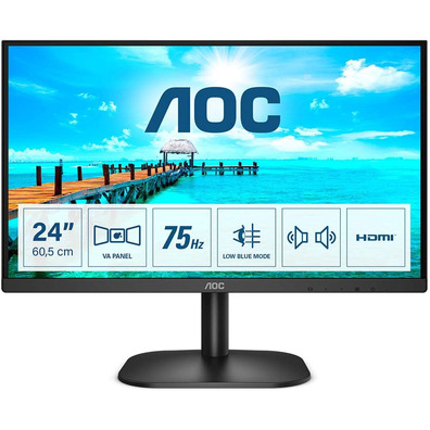 Monitor AOC 24B2XDAM 23,8 " Full HD Multimídia Negro