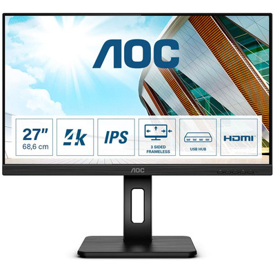 Monitor AOC U27P2 27 " 4K Multimídia Negro