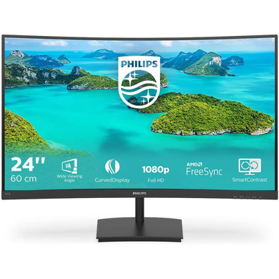 Monitor Curvo Philips E-Line 241E1SCA 23,6 " Full HD Multimídia Negro