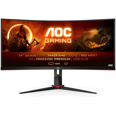 Monitor LED AOC CU34G2/BK 34 '' Curvo Negro