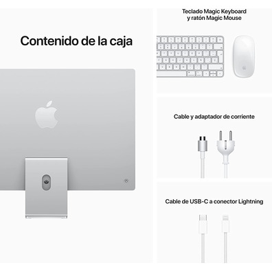 Ordenador Apple iMac 24 '' Retina M1/8GB/256GB SSD Silver 2021