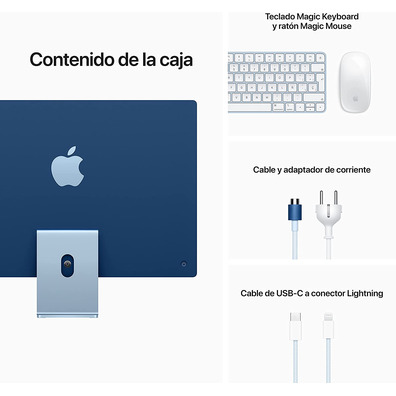 Ordenador Apple iMac 24 '' Retina M1/8GB/256GB SSD Azul 2021