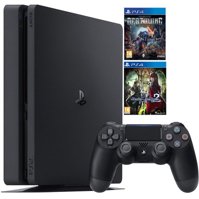 Playstation 4 Slim (500GB) + Death End Request 2 DOE + Espaço Hulk: Deathwing Enhanced Edition