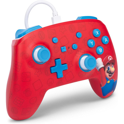 Power A Enhanced Wired Controller Woo-Hoo! Mario (Vermelho)