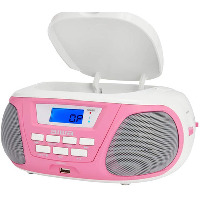 Rádio CD Aiwa Boombox BBTU-300PK Rosa