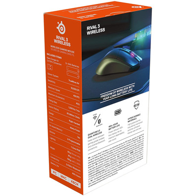 Ratón Steelseries Rival 3 18000DPI Wireless TICO NEGRO