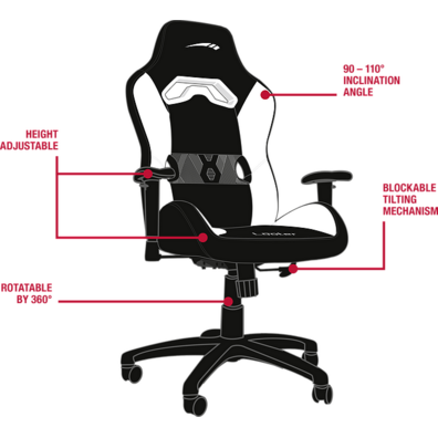 Silla Gaming Speedlink Looter Preto / Branco