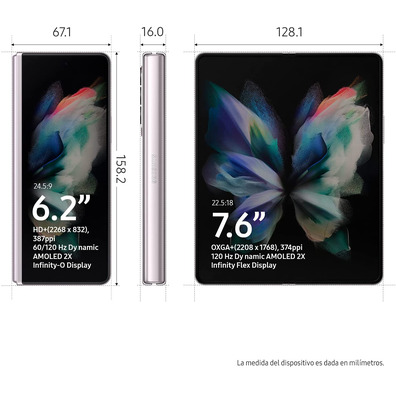 Smartphone Samsung Galaxy Z Fold3 12GB/512GB 7,6 " 5G Plata Simples