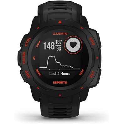 Smartwatch Garmin Instinct Esports Notificaciones / Frecuencia Vagas Aca/GPS Negro