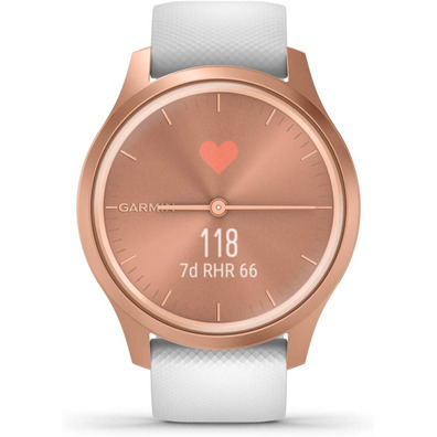 Smartwatch Garmin Vívomove Estilo GPS Oro Rosa y Blanco